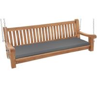 CLP Panchina a Dondolo Joyce con Cuscino, Teak Massiccio Resistente alle intemperie, con braccioli e Catene, panchina da Giardino terrazza e Bal, Colore:Grigio Scuro, Dimensione: