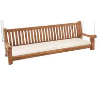 CLP Panchina a Dondolo Joyce con Cuscino, Teak Massiccio Resistente alle intemperie, con braccioli e Catene, panchina da Giardino terrazza e Bal, Colore:Crema, Dimensione: