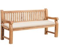 CLP Panchina da Giardino in Teak Jackson con Cuscino Resistente alle Intemperie con Schienale 3 Posti, Robusta e Facile, Colore:Crema, Dimensione:166x48x8 cm