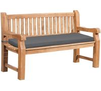 CLP Panchina da Giardino in Teak Jackson con Cuscino Resistente alle Intemperie con Schienale 3 Posti, Robusta e Facile, Colore:Grigio Scuro, Dimensione:136x48x8 cm