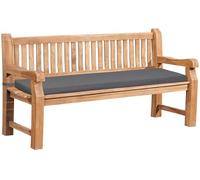 CLP Panchina da Giardino in Teak Jackson con Cuscino Resistente alle Intemperie con Schienale 3 Posti, Robusta e Facile, Colore:Grigio Scuro, Dimensione:166x48x8 cm