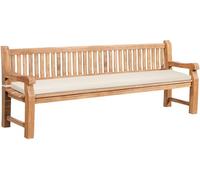 CLP Panchina da Giardino in Teak Jackson con Cuscino Resistente alle Intemperie con Schienale 3 Posti, Robusta e Facile, Colore:Crema, Dimensione:226x48x8 cm