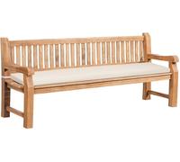 CLP Panchina da Giardino in Teak Jackson con Cuscino Resistente alle Intemperie con Schienale 3 Posti, Robusta e Facile, Colore:Crema, Dimensione:206x48x8 cm