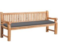 CLP Panchina da Giardino in Teak Jackson con Cuscino Resistente alle Intemperie con Schienale 3 Posti, Robusta e Facile, Colore:Grigio Scuro, Dimensione:206x48x8 cm