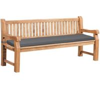 CLP Panchina da Giardino in Teak Jackson con Cuscino Resistente alle Intemperie con Schienale 3 Posti, Robusta e Facile, Colore:Grigio Scuro, Dimensione:186x48x8 cm