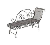 CLP Panchina da Giardino Karma in Metallo I Chaise Longue in Ferro I Panca Relax con Spalliera in Stile Rustico Romantico, Colore:Bronzo