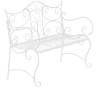 CLP Panchina da Giardino Tara in Ferro Laccato I Panchina da Esterno Stile Rustico Nostalgico I Panca Outdoor 113 x 47 CM, Colore:Bianco