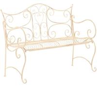 CLP Panchina Da Giardino Tara In Ferro Laccato I Panchina Da Esterno Stile Rustico Nostalgico I Panca Outdoor 113 x 47 CM, Colore:antico-crema