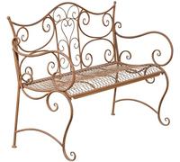 CLP Panchina Da Giardino Tara In Ferro Laccato I Panchina Da Esterno Stile Rustico Nostalgico I Panca Outdoor 113 x 47 CM, Colore:antico marrone