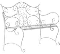 CLP Panchina da Giardino Tara in Ferro Laccato I Panchina da Esterno Stile Rustico Nostalgico I Panca Outdoor 113 x 47 CM, Colore:Antico Bianco