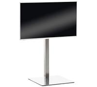 CLP Piedistallo TV Universale In Acciaio Inox O Nero Opaco I Stand Televisione Universale 32-65'' A Sospensione, Colore:acciaio inossidabile, Forma:angolare