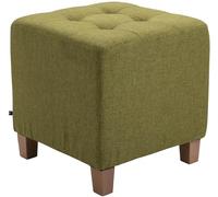 CLP Poggiapiedi Divano Pharao I Sgabello Pouf Capitonné Imbottito In Stoffa I Sgabello Basso Salotto Piedini in Legno, Colore:verde