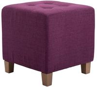 CLP Poggiapiedi Divano Pharao I Sgabello Pouf Capitonné Imbottito in Stoffa I Sgabello Basso Salotto Piedini in Legno, Colore:Viola