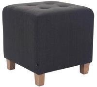 CLP Poggiapiedi Divano Pharao I Sgabello Pouf Capitonné Imbottito in Stoffa I Sgabello Basso Salotto Piedini in Legno, Colore:Grigio Scuro