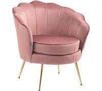 CLP Poltrona Rosita I Sedia imbottita con rivestimento in velluto I Struttura in metallo dorato, Colore:rosa