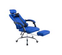 CLP Poltrona Ufficio Fellow In Stoffa A Rete I Sedia Studio Reclinabile Con Doppio Cuscino I Poltrona Gaming, Colore:blu