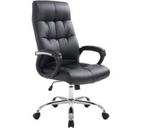 CLP Poltrona Ufficio Poseidon XXL I Sedia Studio Presidenziale Imbottita in Similpelle, Colore:Nero