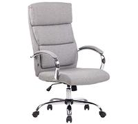 CLP Poltrona Ufficio Presidenziale Ergonomica Ufficio Bradford in Similpelle O Stoffa I Sedia Studio Scrivania con Rotelle, Colore:Grigio, Materiale:Stoffa