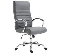 CLP Poltrona Ufficio Valais XL In Similpelle I Sedia Ufficio Girevole Imbottita Con Alto Schienale, Colore:grigio