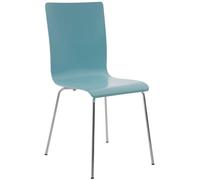 CLP Poltrona Visitatore Pepe I Poltrona Ergonomica Con Seduta In Legno I Robusta Struttura In Metallo I Comfort E Stile, Colore:azzurro