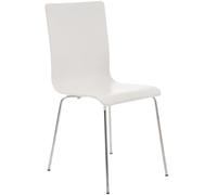 CLP Poltrona Visitatore Pepe I Poltrona Ergonomica con Seduta in Legno I Robusta Struttura in Metallo I Comfort E Stile, Colore:Bianco