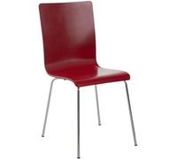 CLP Poltrona Visitatore Pepe I Poltrona Ergonomica Con Seduta In Legno I Robusta Struttura In Metallo I Comfort E Stile, Colore:rosso