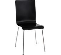 CLP Poltrona Visitatore Pepe I Poltrona Ergonomica Con Seduta In Legno I Robusta Struttura In Metallo I Comfort E Stile, Colore:nero