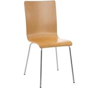 CLP Poltrona Visitatore Pepe I Poltrona Ergonomica con Seduta in Legno I Robusta Struttura in Metallo I Comfort E Stile, Colore:Natura