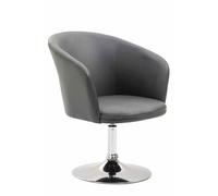 CLP Poltroncina Lounge Arcade Girevole in Similpelle I Poltrona Bar Sofa Ufficio Girevole Sedia Loft Imbottita con Braccioli, Colore:Grigio