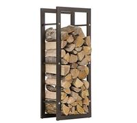 CLP Portalegna Keri in Metallo Nero Opaco I Supporto Legna per Camino in Acciaio Inox I Scaffale Legnaia da Interno Aperto, Dimensione:25x60x100 cm