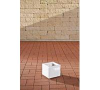 CLP Portavaso da Esterno Laura in Polyrattan I Vaso per Fiori E Piante da Giardino O Balcone Resistente Ai Raggi UV, Colore:Bianco
