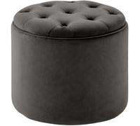 Pouf Contenitore Pantin in Velluto Design Chesterfield I Poggiapiedi Divano Contenitore con Coperchio I Sgabello Puff con Piedini, Colore:Grigio