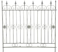 CLP Recinzione da Giardino in Ferro Mangold I 125x115CM I Sostegno per Piante Modulabile E Finemente Decorato I Graticcio per Fiori, Colore:Antico-Verde