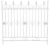 CLP Recinzione da Giardino in Ferro Mangold I 125x115CM I Sostegno per Piante Modulabile E Finemente Decorato I Graticcio per Fiori, Colore:Antico Bianco