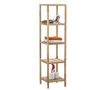 Scaffale Bagno Salvaspazio in Legno - Scaffale Colonna in Legno per Bagno Camera da Letto Cabina Armadio - Scaffale da Cucina o Libreria Soggiorno, Colore:Noce, Dimensione:XL