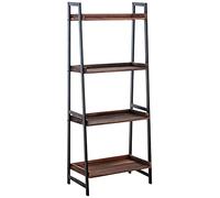 CLP Scaffale con Ripiani Portaoggetti Dahn in Legno I Libreria Decorativa con Mensole E Struttura in Metallo, Colore:Marrone
