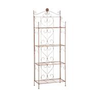 CLP Scaffale in Ferro Lenja Rustico - Scaffale a Muro Decorativo Shabby Chic - Étagère 4 Mensole Grigliate - Porta Fiori Piante Soggiorno o Cucina 160x60x30cm Marrone Antico