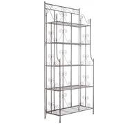 CLP Scaffale da terra Ciara I Scaffale da esterno in metallo per piante I Scaffale per balcone, terrazzo e giardino I 5 ripiani pieghevoli, Colore:bronzo