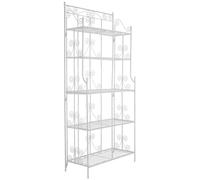 CLP Scaffale in Piedi Ciara I Scaffale in Metallo per Piante in Stile Rustico I Scaffale per Balcone, Patio, Veranda e Giardino, Colore:Bianco