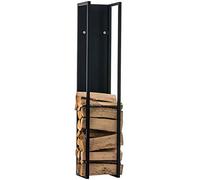 CLP Scaffale Legnaia Per Camino Spark I Portalegna Interno Per Caminetto I Scaffale Per Legna Verticale, Colore:nero opaco, Dimensione:180 cm