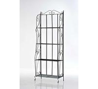 CLP Scaffale Libreria Lea in Stile Rustico in Metallo I Scaffale Richiudibile 4 Mensole I Étagère Scaffalatura Libreria 160x60x30CM Nero