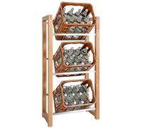 CLP Scaffale per Casse di Bevande Robin I Scaffale per Casse di Bevande standardizzate, Colore:Quercia, Dimensione:für 3 Kisten