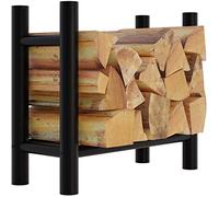 CLP Scaffale per legna da ardere Medya I Robusto scaffale per legna da ardere in metallo nero I Aiuto per l'impilamento della legna da ardere | Dimensione 30x60x60 cm Forma rotondo