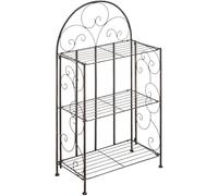 CLP Scaffale Rosa, Stabile in Stile Country | Scaffale Pieghevole in Ferro con 3 Ripiani | Disponibile in Vari Colori, Colore:Bronzo