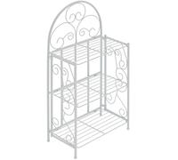 CLP Scaffale Rosa, stabile in stile country | Scaffale pieghevole in ferro con 3 ripiani | Disponibile in vari colori, Colore:bianco