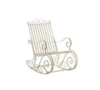 CLP Sedia a Dondolo Relax Smilla, resistente alle intemperie per giardino, ergonomica, stile rustico, poltrona da esterno | Colore antico-crema