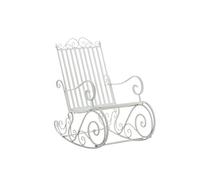 CLP Sedia a Dondolo Relax Smilla, Resistente alle intemperie per Giardino, ergonomica, Stile Rustico, Poltrona da Esterno, Colore:Bianco