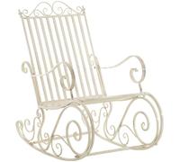 CLP Sedia a dondolo Smilla in stile rustico I Sedia a dondolo da giardino in ferro, Colore:antico-crema