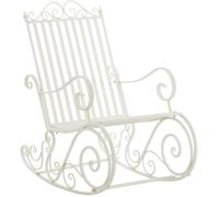 CLP Sedia a dondolo Smilla in stile rustico I Sedia a dondolo da giardino in ferro, Colore:bianco
