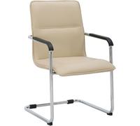 CLP Sedia Da Ufficio Seattle I Comoda Sedia Visitatore Con Rivestimento In Ecopelle I Design Moderno, Con Protezione Per Il Pavimento, Colore:crema